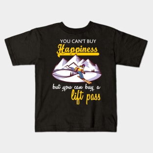 you can't buy happiness but you can buy a lift pass Kids T-Shirt